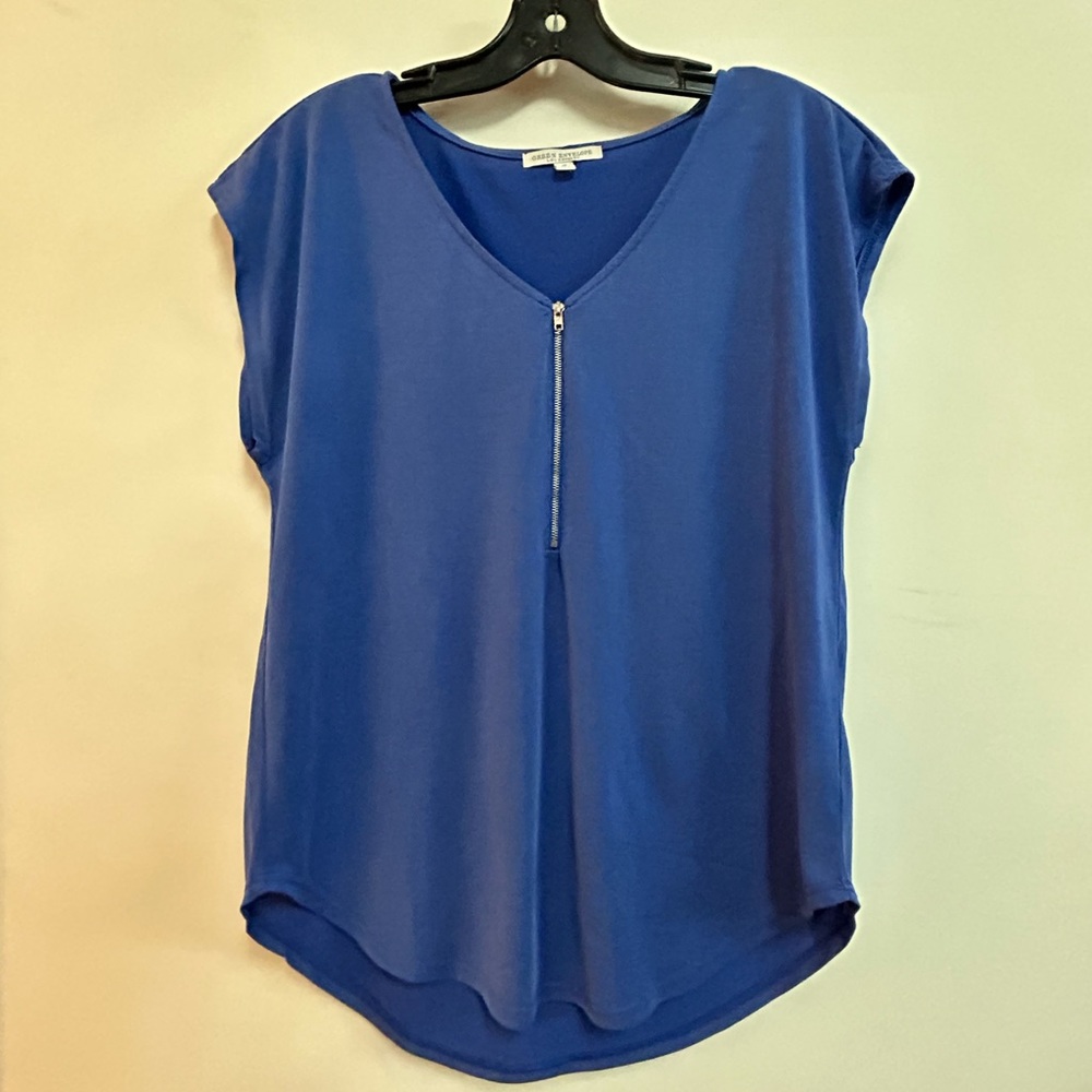 Green Envelope Rayon Zip Top